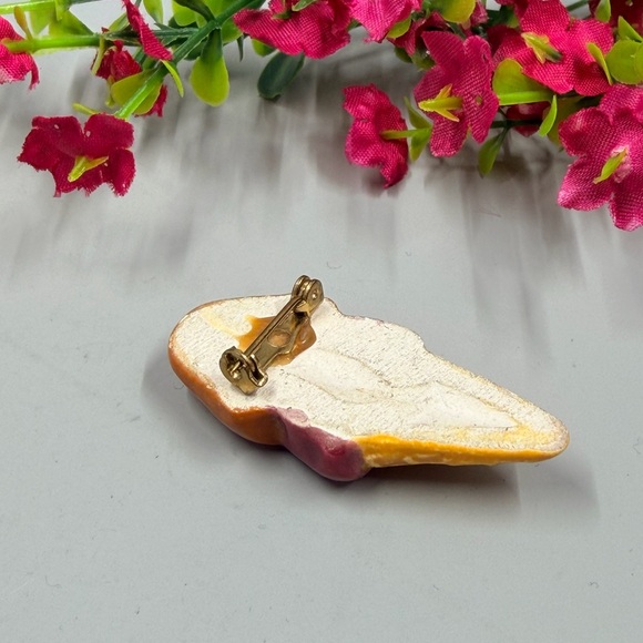 Colorful Ice Cream Cone Vintage Handmade Brooch - Picture 5 of 6